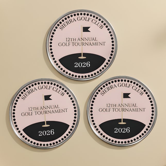 Pink Tournament Golf Club Name Ball Marker (Creator Uploaded)