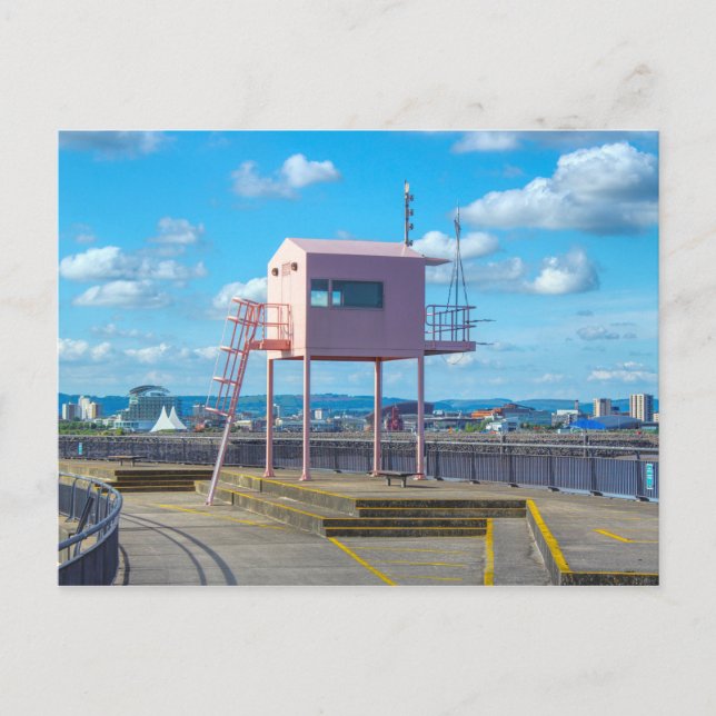 Pink Tower/Hut Cardiff Bay Cardiff, Wales 2012 Postcard (Front)