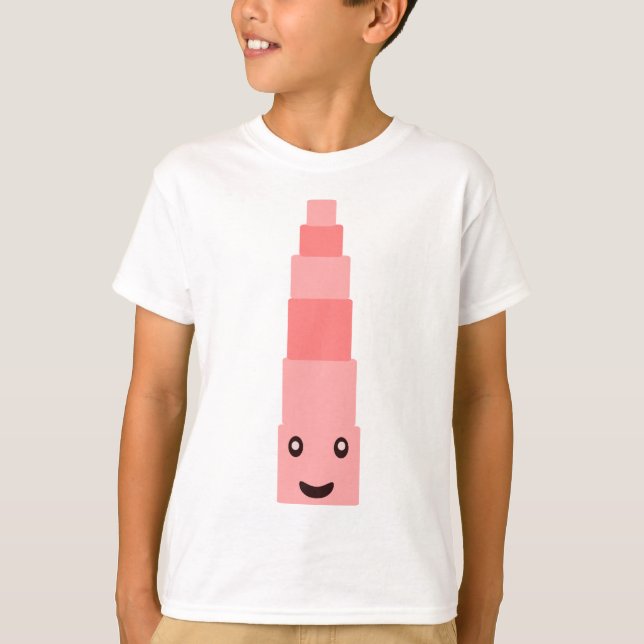 Pink Tower Montessori T-Shirt (Front)