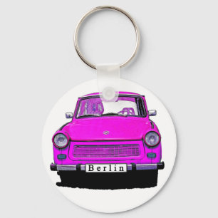 Pink Trabant Car Keychain