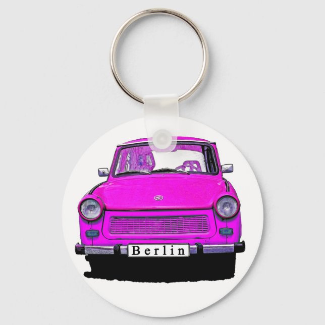 Pink Trabant Car Keychain (Front)