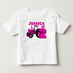 Pink Tractor Birthday Toddler T-shirt
