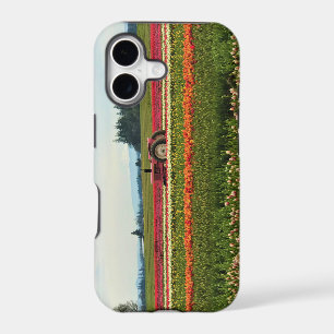 Pink Tractor in Tulip Field, Oregon iPhone 17 Case