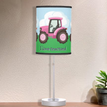 Pink Tractor Kid Farmer Cute Girls