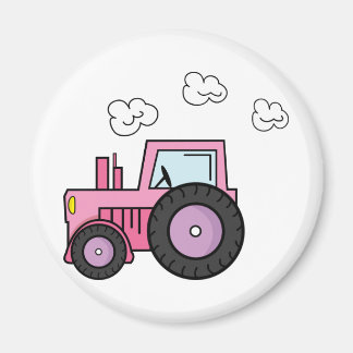 Pink Tractor Magnet