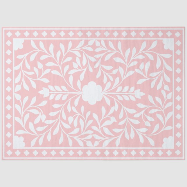 Pink Traditional Bone Inlay Decoupage Paper (Front)