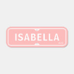 Pink traditional custom street name metal sign