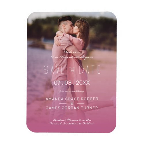 Pink Transparency Effect Custom Photo Engagement Magnet