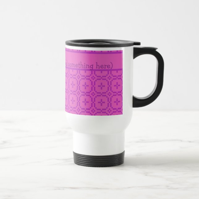 Pink Travel Mug to Personalize: Welsh Tapestry (Right)