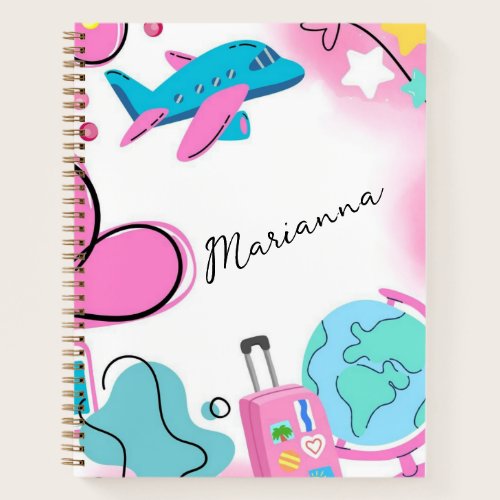 Pink Travel The World Girls Notebook Pink Travel The World Girls Notebook