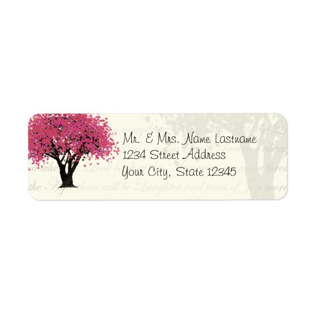 Pink Tree Address Label (Front)