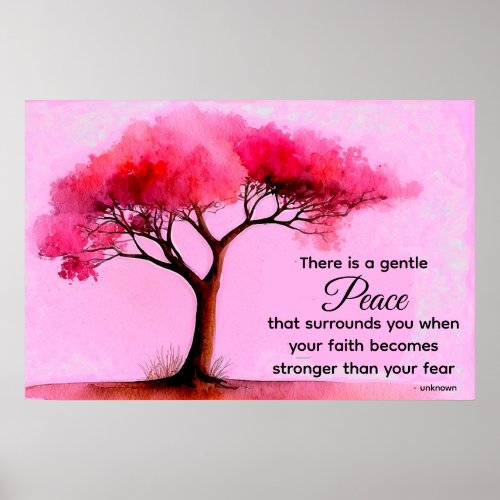  Pink Tree AP81 Ethereal Peace Quote Poster
