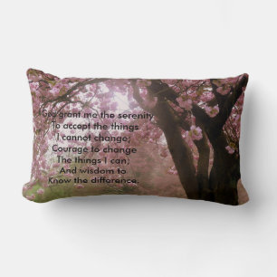 Pink Tree Blossom Serenity Verse Cushion