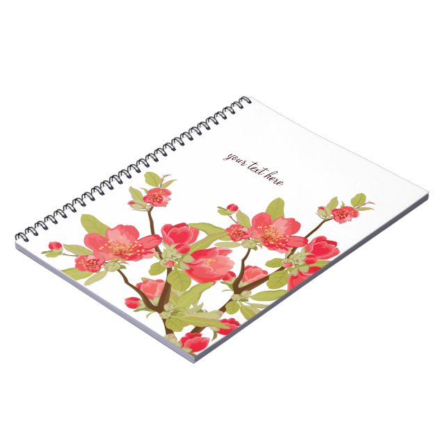 Pink Tree Blossoms Notebook (Left Side)
