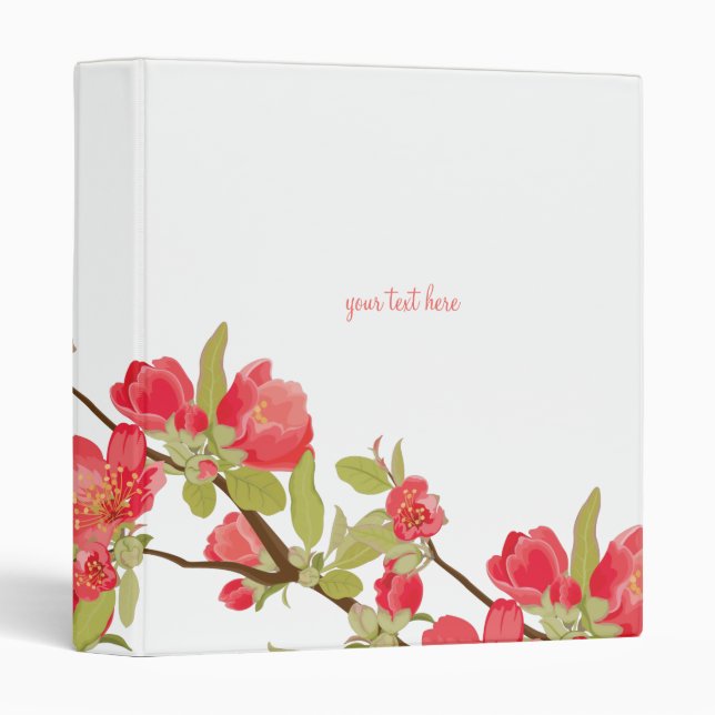 Pink Tree Blossoms Wedding Planner Binder (Front/Spine)
