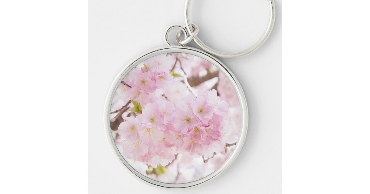 Pink Tree Cherry Blossom Keychain Zazzle