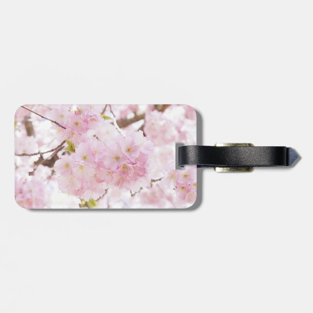Pink Tree Cherry Flower Luggage Tag (Back Horizontal)