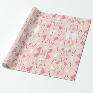 PINK TREE CHRISTMAS WRAPPING PAPER