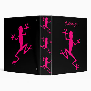 Pink Tree Frog Thunder_Cove 3 Ring Binder