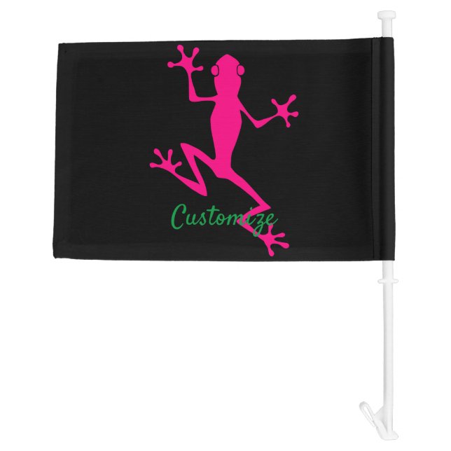 Pink Tree Frog Thunder_Cove Car Flag (Back)