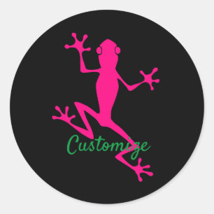 Pink Tree Frog Thunder_Cove Classic Round Sticker