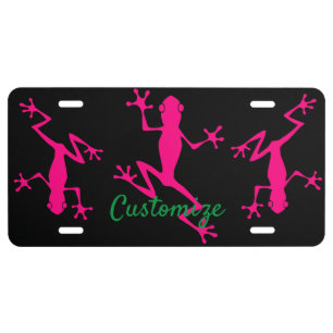 Pink Tree Frog Thunder_Cove License Plate