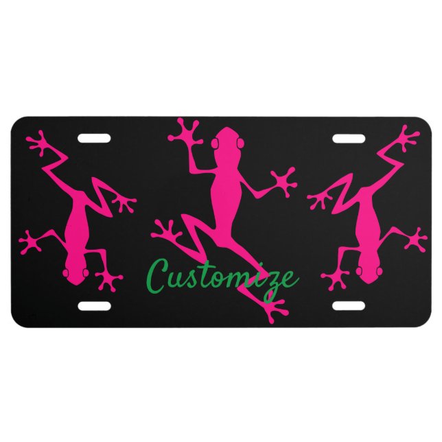 Pink Tree Frog Thunder_Cove License Plate (Front)