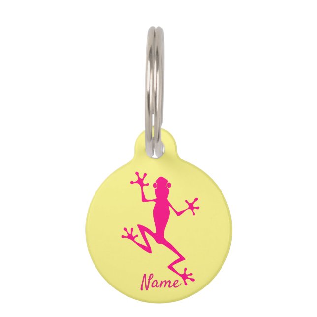 Pink Tree Frog Thunder_Cove Pet ID Tag (Front)