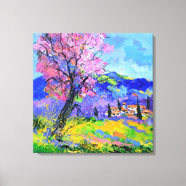 Pink tree in Provence Canvas Print (Front)
