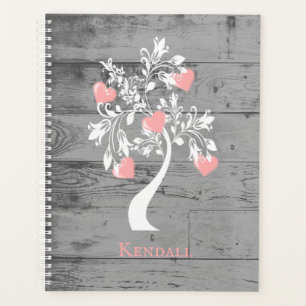 Pink Tree of Hearts Personalized Planner