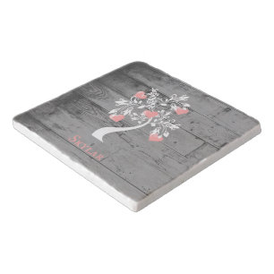 Pink Tree of Hearts Personalized Trivet