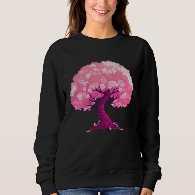Pink tree of life cherry blossom sweatshirt (Front)