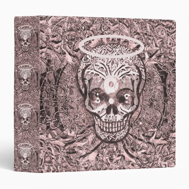 Pink Tree of Life  Skull with Yin Yang Eyes - Part Binder (Front/Spine)