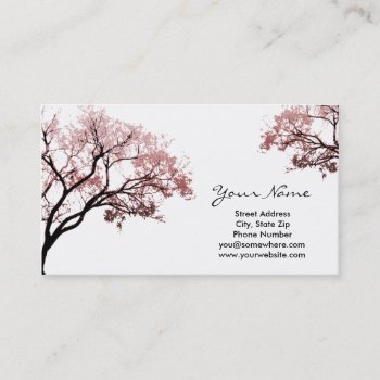 Pink Trees Business Cards by AJsGraphics at Zazzle