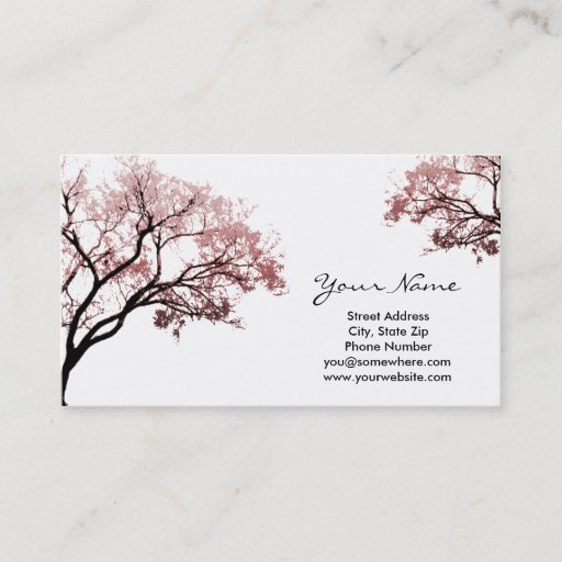 Customizable Pink Trees Business Cards