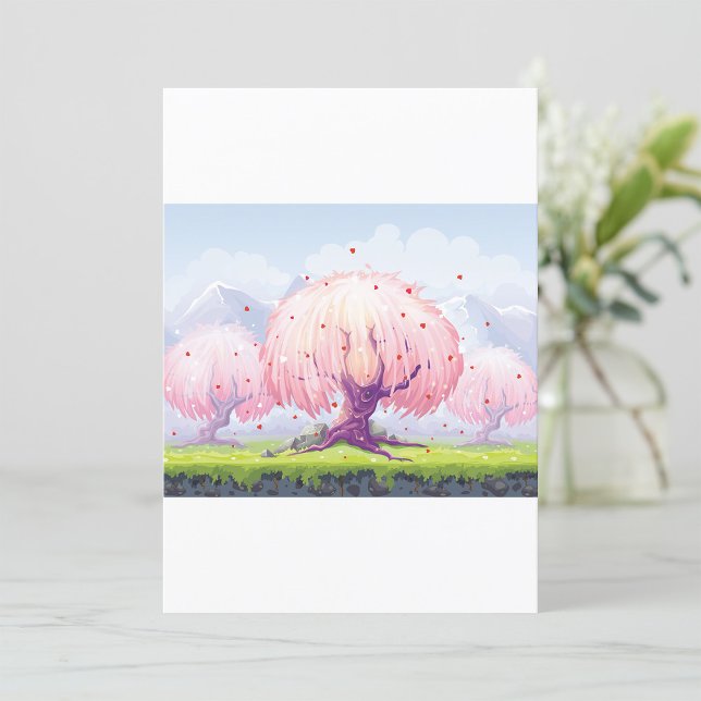 Pink Trees Illustration Invitation (Creator Uploaded)