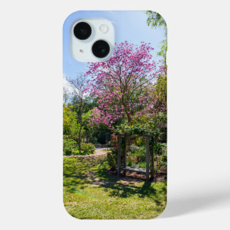 Pink Trees in the garden at Descanso Gardens iPhone 15 Case