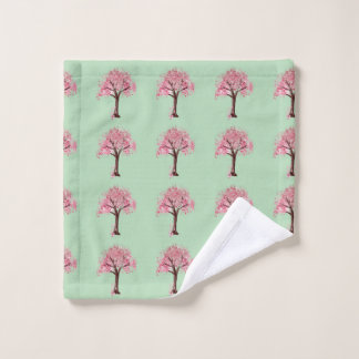 Pink Trees Pattern Bottle Opener Bath Towel Set
