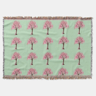 Pink Trees Pattern Throw Blanket