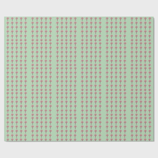 Pink Trees Pattern Wrapping Paper (Flat)