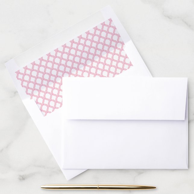 Pink Trellis Coquette Envelope Liner (Desk)