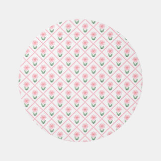 Pink trellis floral grandmillenial classic pretty outdoor rug