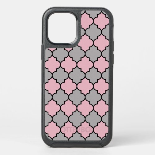 Pink Trellis Quatrefoil Moroccan Lattice OtterBox Symmetry iPhone 12 Case