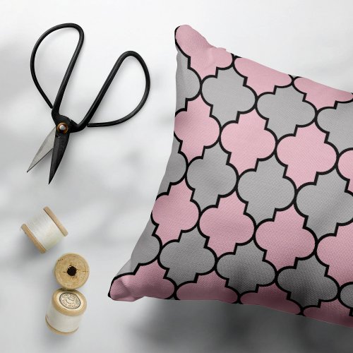 Pink Trellis Quatrefoil Moroccan Lattice Pillow Case