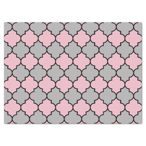 Pink Trellis Quatrefoil Moroccan Lattice Tissue Paper