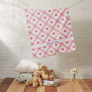 Pink Trendy Heart Valentines Day Collection Baby Blanket