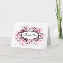 pink trendy Thank You Card