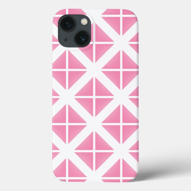Pink Trendy Triangle Pattern Case-Mate iPhone Case (Back)