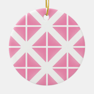 Pink Trendy Triangle Pattern Ceramic Ornament