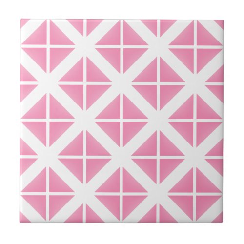 Pink Trendy Triangle Pattern Ceramic Tile